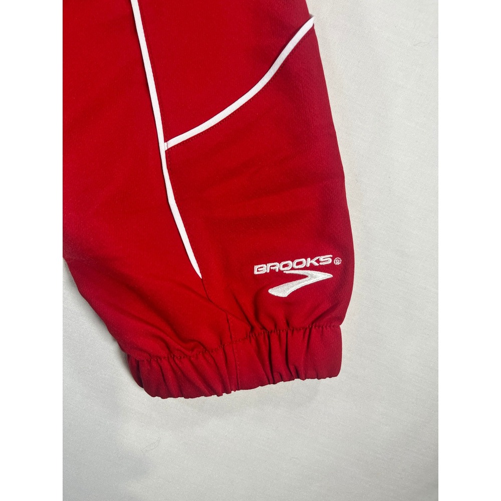Brooks Mens XL Red Equilibrium Technology Full Zip Running Track Jacket White - Picture 10 of 13